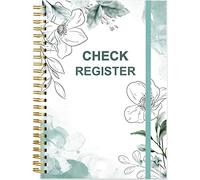 Check Registers for Personal Checkbook - A5 Checkbook Register for Personal Checkbook, Expense Ledger Book for Personal and Small Business, Teal Flowers