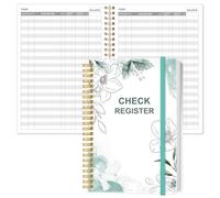 Check Registers for Personal Checkbook - A5 Checkbook Register for Personal Checkbook, Expense Ledger Book for Personal and Small Business, Teal Flowers