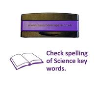 Check spelling of science key words.-Pick 'n' Mix Layered Stakz Teacher Stamp - Purple Ink