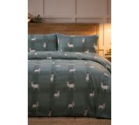 Martex Check Stag Brushed Cotton Duvet Cover Set - Super King, Grey