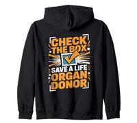 Check The Box Save A Life Organ Donor Zip Hoodie
