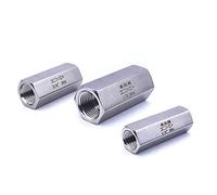 Check Valves 1/8 1/4 3/8 1/2 3/4 BSPP Female Full Ports One Way Air Check Valve 304 Stainless Steel Water Liquid Compressor One-Way(1pc,1/4Inch)