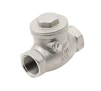 Check Valves 1pcs Valve 304 Stainless Steel Wire Mouth Horizontal Non-Return 1/2 3/4 1 Inch Female Thread Swing(3/4 inch)