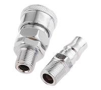 Check Valves 2Pcs Iron Valve Pneumatic Parts Euro Air Line Hose Compressor Connector Quick Release 1/4 Inch BSP Male Thread Coupler for SM20 PM20