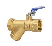 Check Valves BSP 1/2 3/4 1 1-1/4 1-1/2 2 Inch Female Inline Y Mesh Strainer Threads Filter Brass Valve with The Handle(DN32)