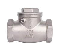 Check Valves DN15-DN50 Stainless Steel Wire Mouth Horizontal Non-Return Valve 1/2-2 Inch 304 Female Thread Swing(DN15)