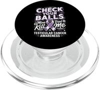Check Your Balls Mine Tried To Kill Me Testicular PopSockets PopGrip for MagSafe