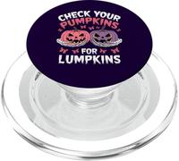Check Your Pumpkins For Lumpkins Breast Cancer Halloween PopSockets PopGrip for MagSafe