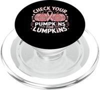 Check Your Pumpkins For Lumpkins Breast Cancer Halloween PopSockets PopGrip for MagSafe