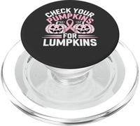 Check Your Pumpkins For Lumpkins Breast Cancer Halloween PopSockets PopGrip for MagSafe