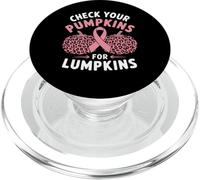 Check Your Pumpkins For Lumpkins Breast Cancer Halloween PopSockets PopGrip for MagSafe
