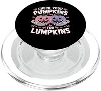 Check Your Pumpkins For Lumpkins Breast Cancer Halloween PopSockets PopGrip for MagSafe
