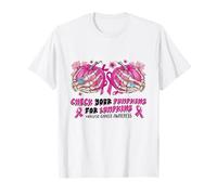 Check Your Pumpkins For Lumpkins Breast Cancer Halloween T-Shirt