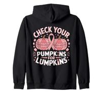 Check Your Pumpkins For Lumpkins Breast Cancer Halloween Zip Hoodie
