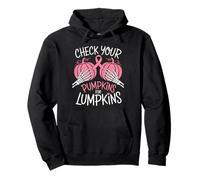Check Your Pumpkins For Lumpkins Breast Cancer Pullover Hoodie