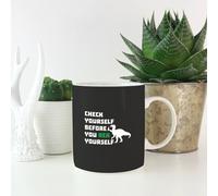 Check Yourself Before You Rex Yourself Mug