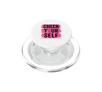 Check Yourself Pink Ribbon Breast Cancer Awareness PopSockets PopGrip for MagSafe