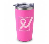 Check Yourself Protect Yourself 20 oz Insulated Travel Coffee Tumbler