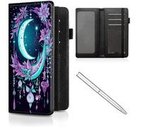 CheckBook Cover for Women Men,Leather RFID Blocking Check Book Wallet,Personal Checkbook and Register,with Credit Card Slot & Elastic Strap and Women's Checkbook Covers, Dream Catcher moon -746
