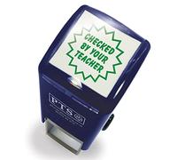 Checked By Your Teacher Pre Inked School Teachers Feedback Marking Stamper Stamp 25mm Primary Teaching Services (Green)