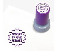 Checked by Your Teacher Pre Inked School Teachers Marking Stamper Stamp 20mm Primary Teaching Services (Purple)