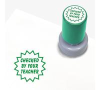 Checked by Your Teacher Pre Inked School Teachers Marking Stamper Stamp 20mm Primary Teaching Services (Green)