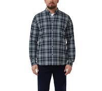 Checked Cotton Button-Down Shirt s.Oliver Bleu L Tall