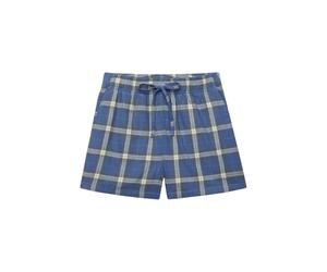 Checked cotton elastic shorts for women Superdry Bleu XS