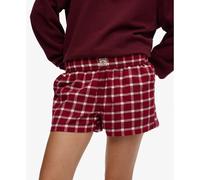 Checked cotton elastic shorts for women Superdry Rouge XS