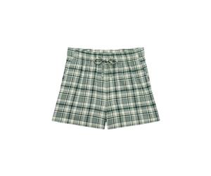 Checked cotton elastic shorts for women Superdry Vert XS