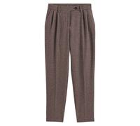 Checked Cropped Cigarette Trousers in Wool Mix, Length 27.5" Houndstooth Check