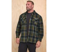 BadRhino Big & Tall & Yellow Checked Fleece Button Down Shacket - Men's - Plus Size Curve