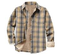 Checked Fleece Shirts Mens Womens Flannel Thick Thermal Check Sweatshirts Jacket Casual Sherpa Lined Lumberjack Plaid Coat Fashion Winter Warm Cardigan Jackets S winter coat
