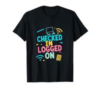 Checked in Logged On Travel Lifestyle T-Shirt