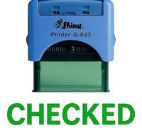 Checked Self Inking Rubber Stamp - Crisp, Professional Impressions for Office, Quality Control, and Admin Use - Refillable, Durable & Mess-Free - Ideal for Files, Forms, Inspections & Daily Workflow