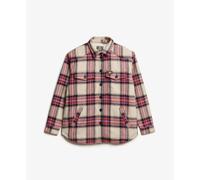 Checked shearling overshirt for women Superdry Marron XS