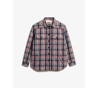 Checked shearling overshirt for women Superdry Rouge M