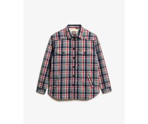 Checked shearling overshirt for women Superdry Rouge M