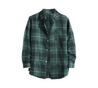 Checked Shirts for Men UK, Mens Spring Autumn Long Sleeve Plaid Shirts, Regular Fit Button Down Shirt with Chest Pocket, Causal Fashion Long-Sleeved Coats Men, Classic Lumberjack Plaid Tops