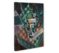 Checked Tablecloth By Juan Gris Canvas Print | Gallery Wrapped 30mm Frame Wall Art | 30x20 inches | Ready to Hang | Classic Picture | Living Room Bedroom Lounge Office