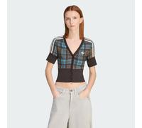 CHECKED V-NECK SHIRT WITH BUTTONS