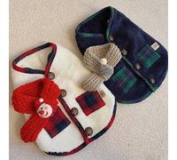 Checked Winter Clothes with Scarf | Color: White | Size: XXL