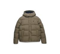Checked women's puffer jacket Superdry Premium Marron M