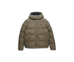 Checked women's puffer jacket Superdry Premium Marron XS