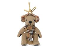 Checked Wool-Cashmere Keyring with Ear Muffs - female - Burberry - Keychains - Beige - ONE SIZE - Accessories ONE SIZE