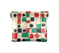 Checker Mah-jong Pattern Women's Leather Coin Change Purse Unique Personal Items Organizer for Lady, checker mah-jong pattern, One Size, Print Art