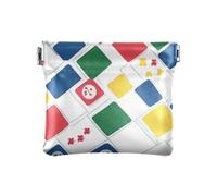 Checker Mah-jong Style Women Leather Coin Purse Unique Jewelry for Ladies, checker mah-jong style, One Size, Print Art