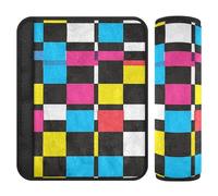 Checker Vector Colorful 2 pcs Child seat Belt Strap Cover Release Stress to Your Neck and Shoulders for Auto funda para cinturón de carro