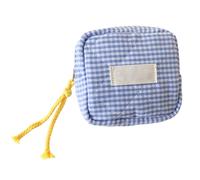 Checkerboard Beauty Case - Portable Lipstick Napkins Storage Pouch | Square Cosmetic Organizer for Women, Mini Coin Purse for Handbags, Makeup Bags, Travel Bags for Women Coin Purse