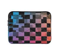Checkerboard Black Squares Computer Bags for Laptops, Puffy 15 Inch Laptop Sleeve for Women Men